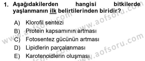 Bahçe Tarımı 1 Dersi 2019 - 2020 Yılı (Final) Dönem Sonu Sınav Soruları 1. Soru
