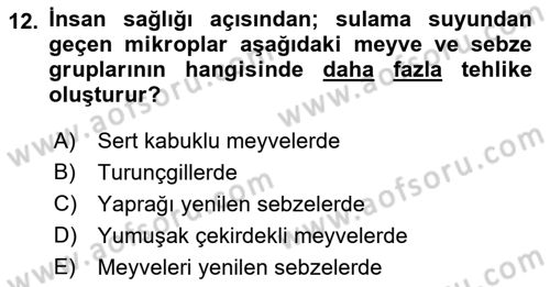 Bahçe Tarımı 1 Dersi 2019 - 2020 Yılı (Final) Dönem Sonu Sınav Soruları 12. Soru