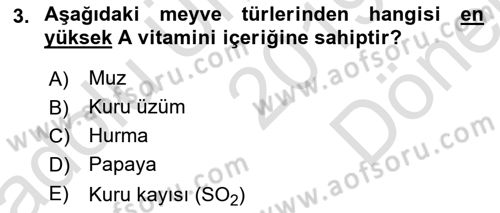Bahçe Tarımı 1 Dersi 2019 - 2020 Yılı (Final) Dönem Sonu Sınav Soruları 3. Soru