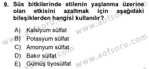 Bahçe Tarımı 1 Dersi 2019 - 2020 Yılı (Final) Dönem Sonu Sınav Soruları 9. Soru