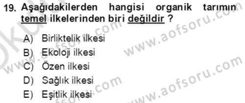 Bahçe Tarımı 1 Dersi 2020 - 2021 Yılı Yaz Okulu Sınav Soruları 19. Soru