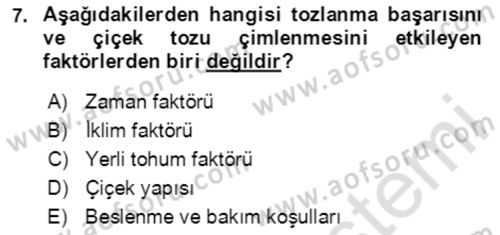 Bahçe Tarımı 1 Dersi 2020 - 2021 Yılı Yaz Okulu Sınav Soruları 7. Soru