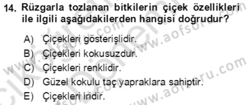 Bahçe Tarımı 1 Dersi 2021 - 2022 Yılı (Vize) Ara Sınav Soruları 14. Soru