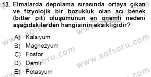 Bahçe Tarımı 1 Dersi 2021 - 2022 Yılı (Final) Dönem Sonu Sınav Soruları 13. Soru