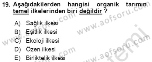 Bahçe Tarımı 1 Dersi 2021 - 2022 Yılı (Final) Dönem Sonu Sınav Soruları 19. Soru