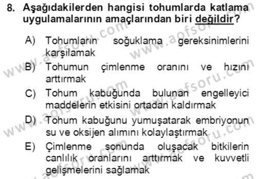Bahçe Tarımı 1 Dersi 2021 - 2022 Yılı (Final) Dönem Sonu Sınav Soruları 8. Soru