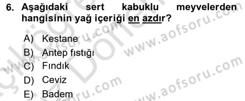 Bahçe Tarımı 1 Dersi 2022 - 2023 Yılı (Vize) Ara Sınav Soruları 6. Soru