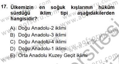 Ekoloji ve Çevre Bilgisi Dersi Ara Sınavı Deneme Sınav Soruları 17. Soru
