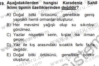 Ekoloji ve Çevre Bilgisi Dersi Ara Sınavı Deneme Sınav Soruları 19. Soru