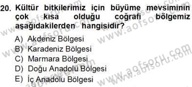 Ekoloji ve Çevre Bilgisi Dersi 2012 - 2013 Yılı (Vize) Ara Sınav Soruları 20. Soru