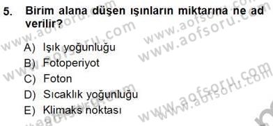 Ekoloji ve Çevre Bilgisi Dersi 2012 - 2013 Yılı (Vize) Ara Sınav Soruları 5. Soru