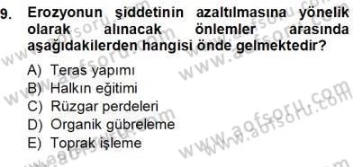 Ekoloji ve Çevre Bilgisi Dersi Ara Sınavı Deneme Sınav Soruları 9. Soru