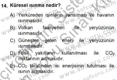Ekoloji ve Çevre Bilgisi Dersi 2012 - 2013 Yılı (Final) Dönem Sonu Sınav Soruları 14. Soru