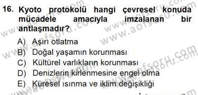 Ekoloji ve Çevre Bilgisi Dersi 2012 - 2013 Yılı (Final) Dönem Sonu Sınav Soruları 16. Soru