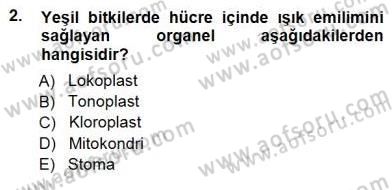 Ekoloji ve Çevre Bilgisi Dersi 2012 - 2013 Yılı (Final) Dönem Sonu Sınav Soruları 2. Soru