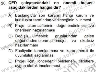 Ekoloji ve Çevre Bilgisi Dersi 2012 - 2013 Yılı (Final) Dönem Sonu Sınav Soruları 20. Soru