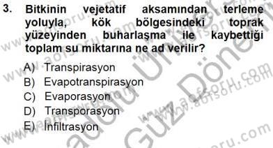 Ekoloji ve Çevre Bilgisi Dersi 2012 - 2013 Yılı (Final) Dönem Sonu Sınav Soruları 3. Soru