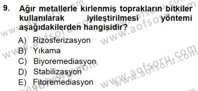 Ekoloji ve Çevre Bilgisi Dersi 2012 - 2013 Yılı (Final) Dönem Sonu Sınav Soruları 9. Soru