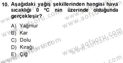 Ekoloji ve Çevre Bilgisi Dersi 2013 - 2014 Yılı (Vize) Ara Sınav Soruları 10. Soru