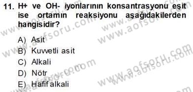 Ekoloji ve Çevre Bilgisi Dersi Ara Sınavı Deneme Sınav Soruları 11. Soru