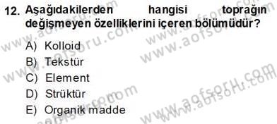 Ekoloji ve Çevre Bilgisi Dersi 2013 - 2014 Yılı (Vize) Ara Sınav Soruları 12. Soru