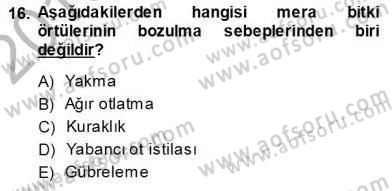Ekoloji ve Çevre Bilgisi Dersi 2013 - 2014 Yılı (Vize) Ara Sınav Soruları 16. Soru
