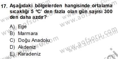 Ekoloji ve Çevre Bilgisi Dersi 2013 - 2014 Yılı (Vize) Ara Sınav Soruları 17. Soru