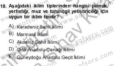 Ekoloji ve Çevre Bilgisi Dersi 2013 - 2014 Yılı (Vize) Ara Sınav Soruları 18. Soru