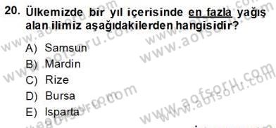 Ekoloji ve Çevre Bilgisi Dersi 2013 - 2014 Yılı (Vize) Ara Sınav Soruları 20. Soru