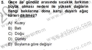 Ekoloji ve Çevre Bilgisi Dersi 2013 - 2014 Yılı (Vize) Ara Sınav Soruları 5. Soru