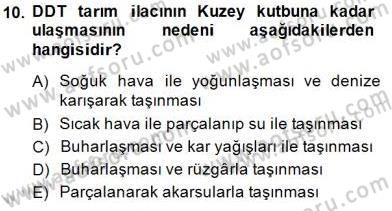 Ekoloji ve Çevre Bilgisi Dersi 2013 - 2014 Yılı (Final) Dönem Sonu Sınav Soruları 10. Soru