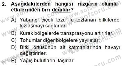 Ekoloji ve Çevre Bilgisi Dersi 2013 - 2014 Yılı (Final) Dönem Sonu Sınav Soruları 2. Soru