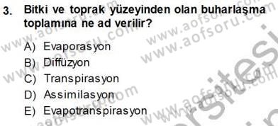 Ekoloji ve Çevre Bilgisi Dersi 2013 - 2014 Yılı (Final) Dönem Sonu Sınav Soruları 3. Soru