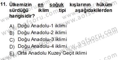 Ekoloji ve Çevre Bilgisi Dersi 2013 - 2014 Yılı Tek Ders Sınav Soruları 11. Soru