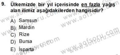 Ekoloji ve Çevre Bilgisi Dersi 2013 - 2014 Yılı Tek Ders Sınav Soruları 9. Soru