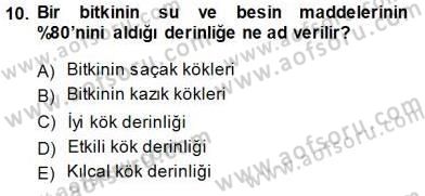 Ekoloji ve Çevre Bilgisi Dersi 2014 - 2015 Yılı (Vize) Ara Sınav Soruları 10. Soru