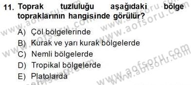 Ekoloji ve Çevre Bilgisi Dersi 2014 - 2015 Yılı (Vize) Ara Sınavı 11. Soru