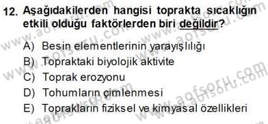 Ekoloji ve Çevre Bilgisi Dersi 2014 - 2015 Yılı (Vize) Ara Sınav Soruları 12. Soru