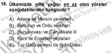 Ekoloji ve Çevre Bilgisi Dersi 2014 - 2015 Yılı (Vize) Ara Sınav Soruları 18. Soru