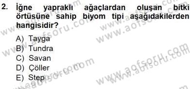 Ekoloji ve Çevre Bilgisi Dersi 2014 - 2015 Yılı (Vize) Ara Sınav Soruları 2. Soru