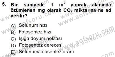 Ekoloji ve Çevre Bilgisi Dersi 2014 - 2015 Yılı (Vize) Ara Sınavı 5. Soru