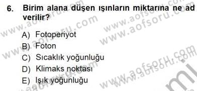 Ekoloji ve Çevre Bilgisi Dersi 2014 - 2015 Yılı (Vize) Ara Sınav Soruları 6. Soru