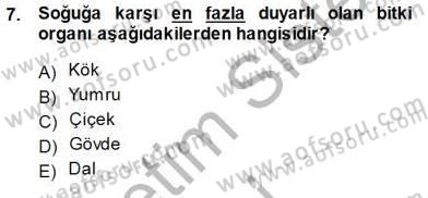 Ekoloji ve Çevre Bilgisi Dersi 2014 - 2015 Yılı (Vize) Ara Sınav Soruları 7. Soru