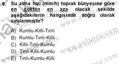 Ekoloji ve Çevre Bilgisi Dersi 2014 - 2015 Yılı (Vize) Ara Sınav Soruları 9. Soru
