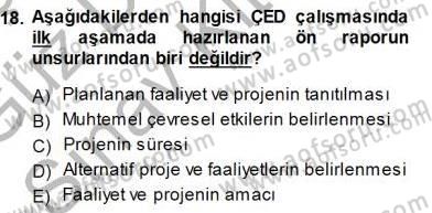 Ekoloji ve Çevre Bilgisi Dersi 2014 - 2015 Yılı (Final) Dönem Sonu Sınav Soruları 18. Soru