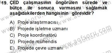 Ekoloji ve Çevre Bilgisi Dersi 2014 - 2015 Yılı (Final) Dönem Sonu Sınavı 19. Soru