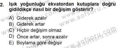 Ekoloji ve Çevre Bilgisi Dersi 2014 - 2015 Yılı (Final) Dönem Sonu Sınav Soruları 2. Soru