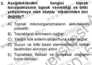 Ekoloji ve Çevre Bilgisi Dersi 2014 - 2015 Yılı (Final) Dönem Sonu Sınavı 3. Soru