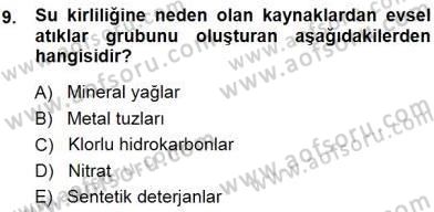 Ekoloji ve Çevre Bilgisi Dersi 2014 - 2015 Yılı (Final) Dönem Sonu Sınav Soruları 9. Soru