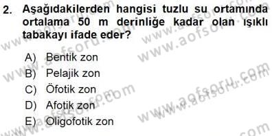 Ekoloji ve Çevre Bilgisi Dersi 2015 - 2016 Yılı (Vize) Ara Sınav Soruları 2. Soru